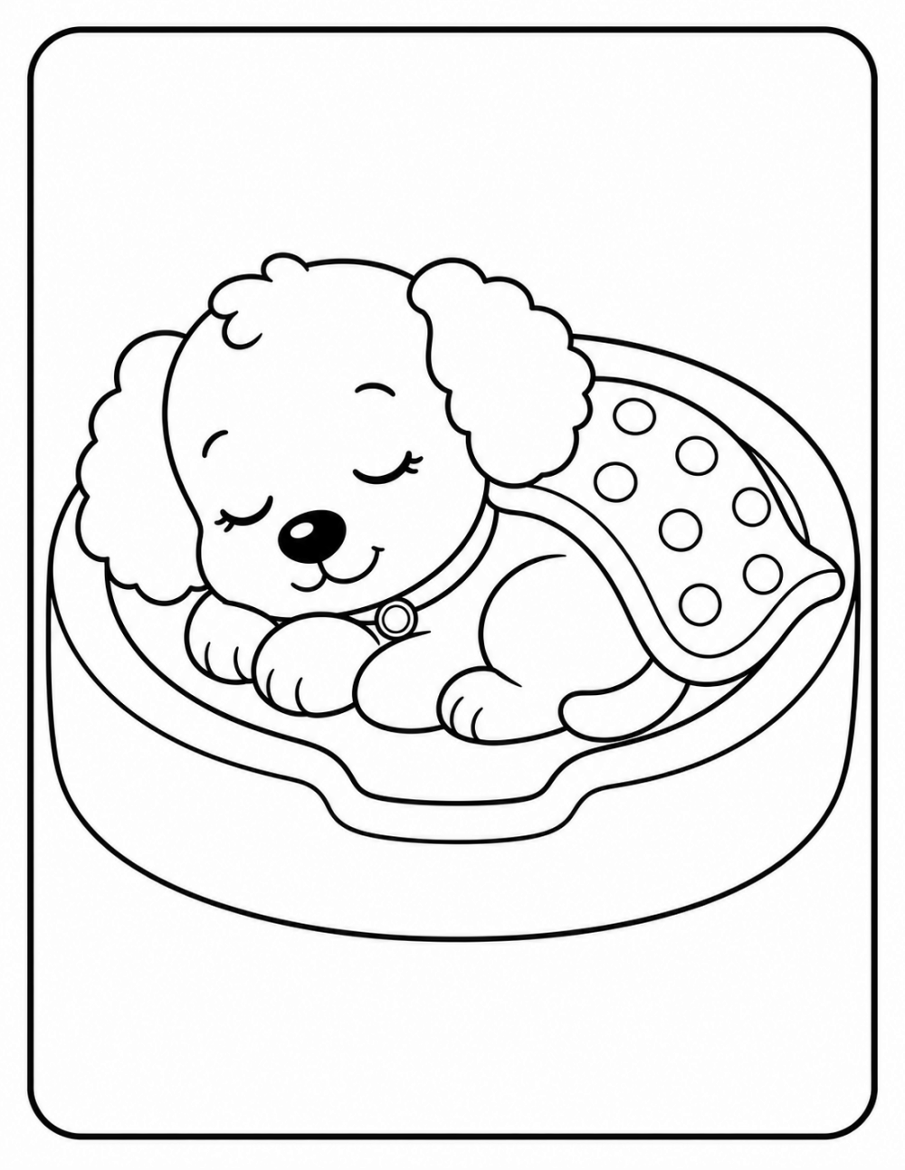 Sleep is for Cozy Bedtime coloring page line art