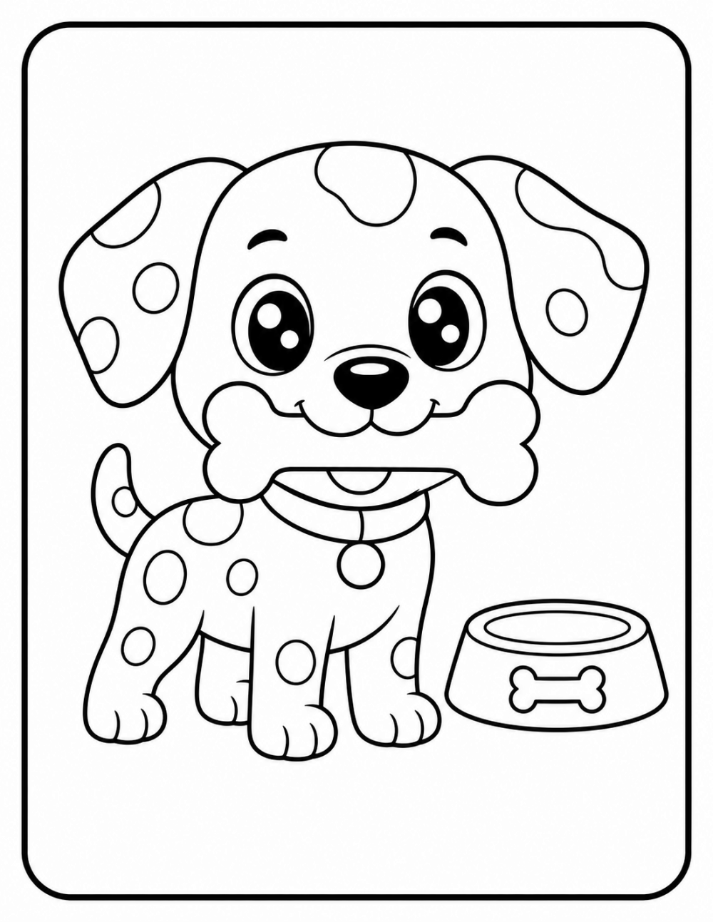 Chomp the Bone coloring page line art