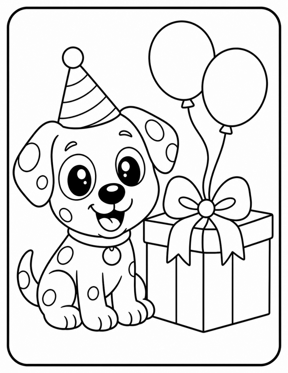 Happy Birthday! coloring page line art