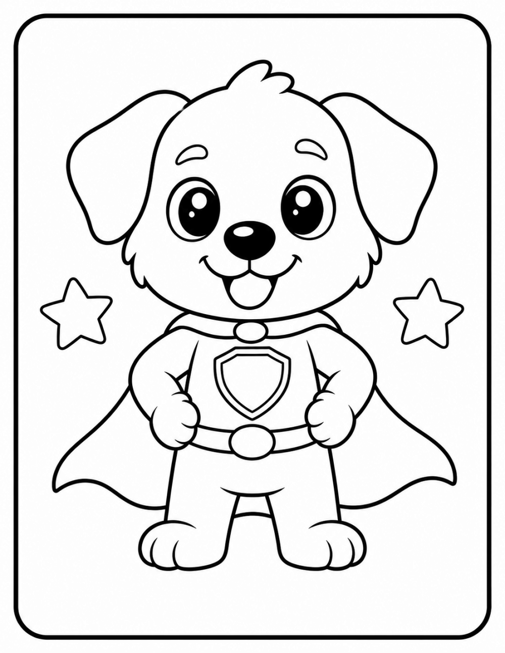 Super Dog! coloring page line art
