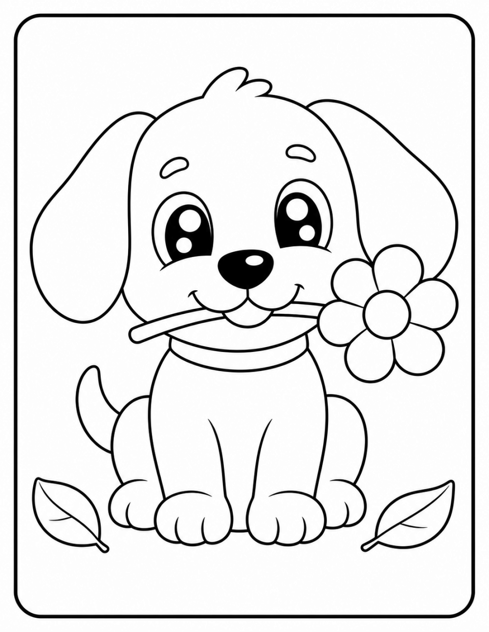 A Flower for You coloring page line art