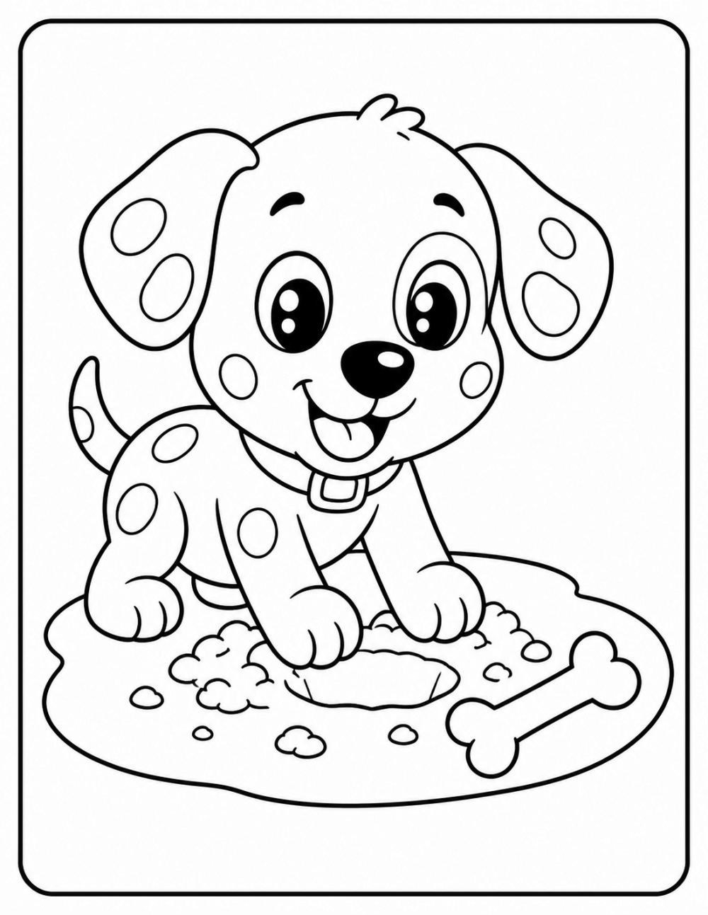 Dig It! coloring page line art