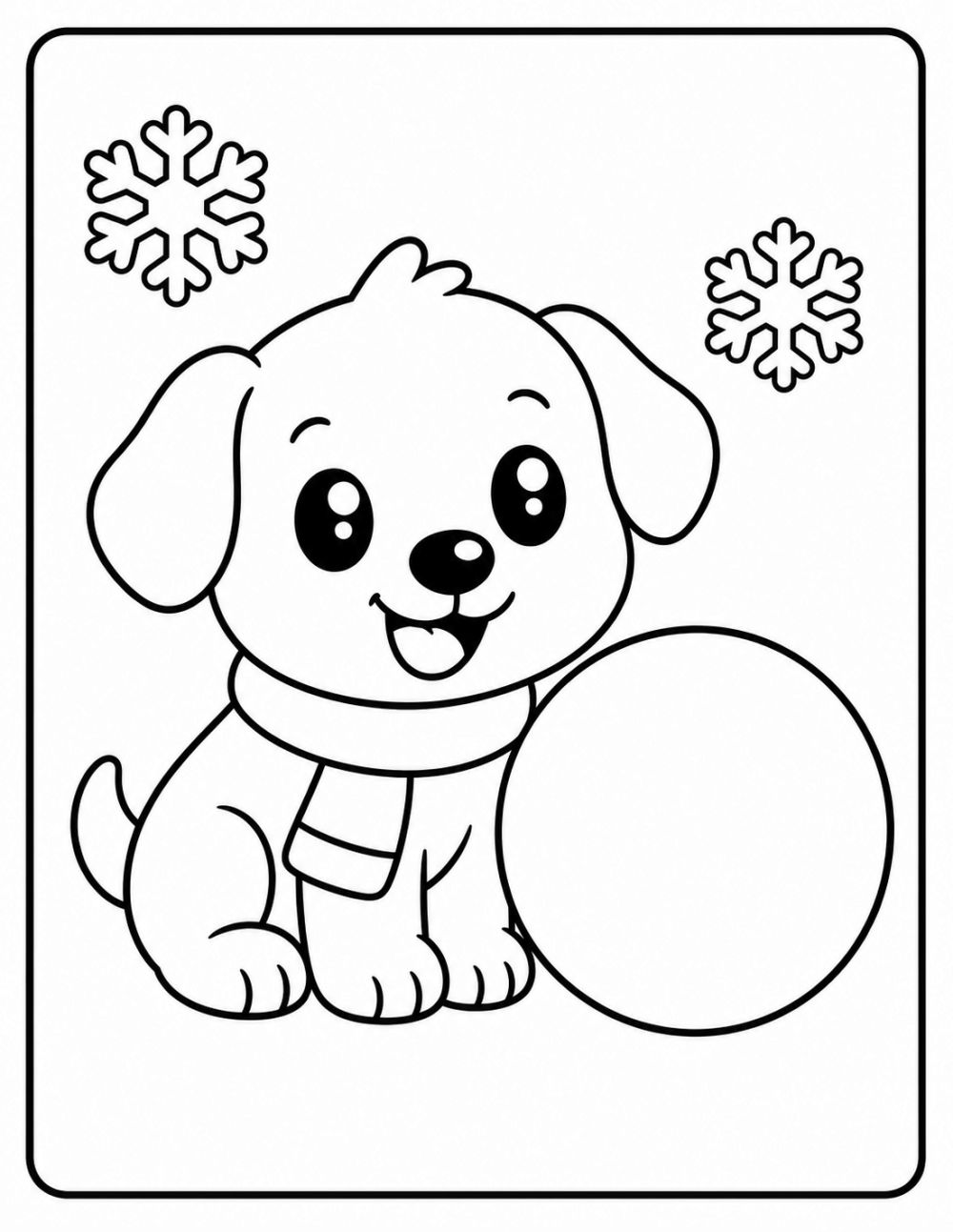 Snow Day coloring page line art