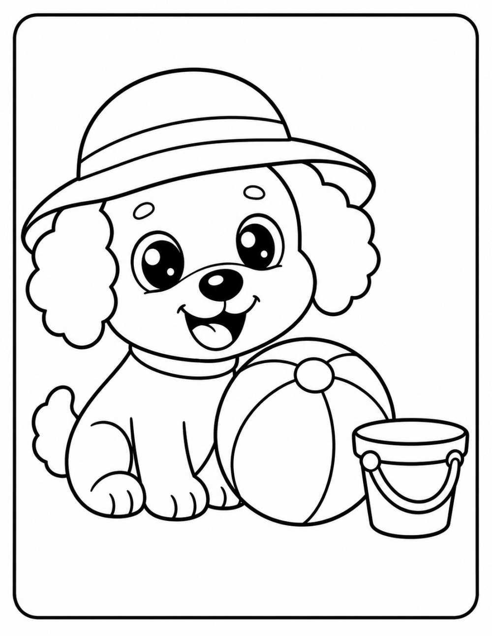 Beach Buddy coloring page line art