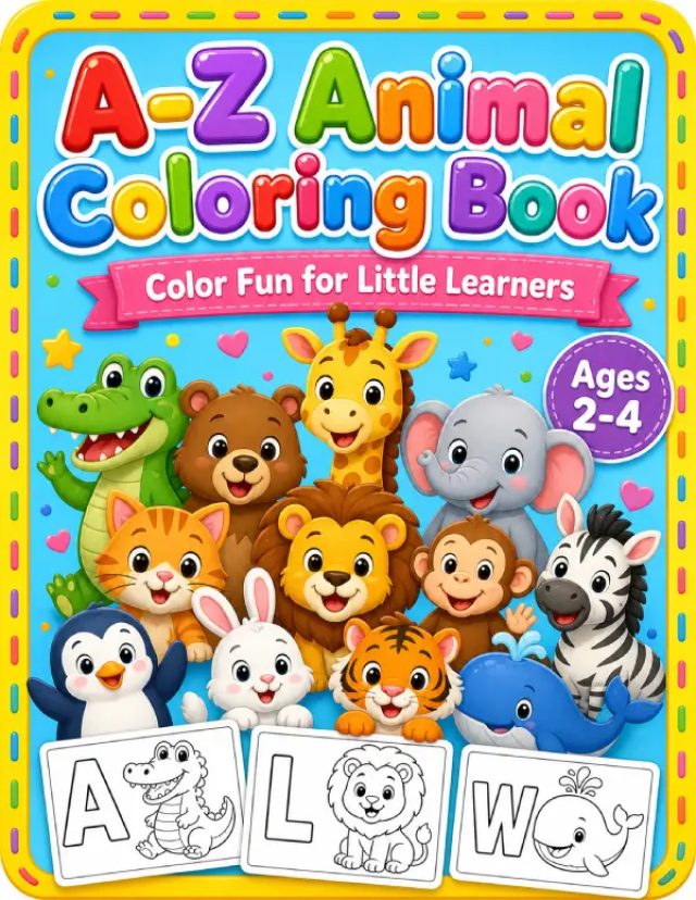 A-Z Animal Coloring Book cover