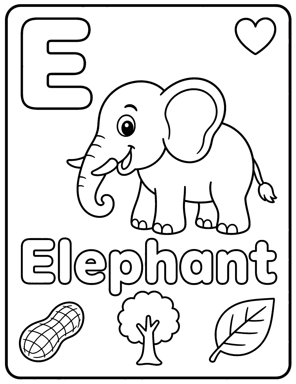 elephant coloring page coloring page line art