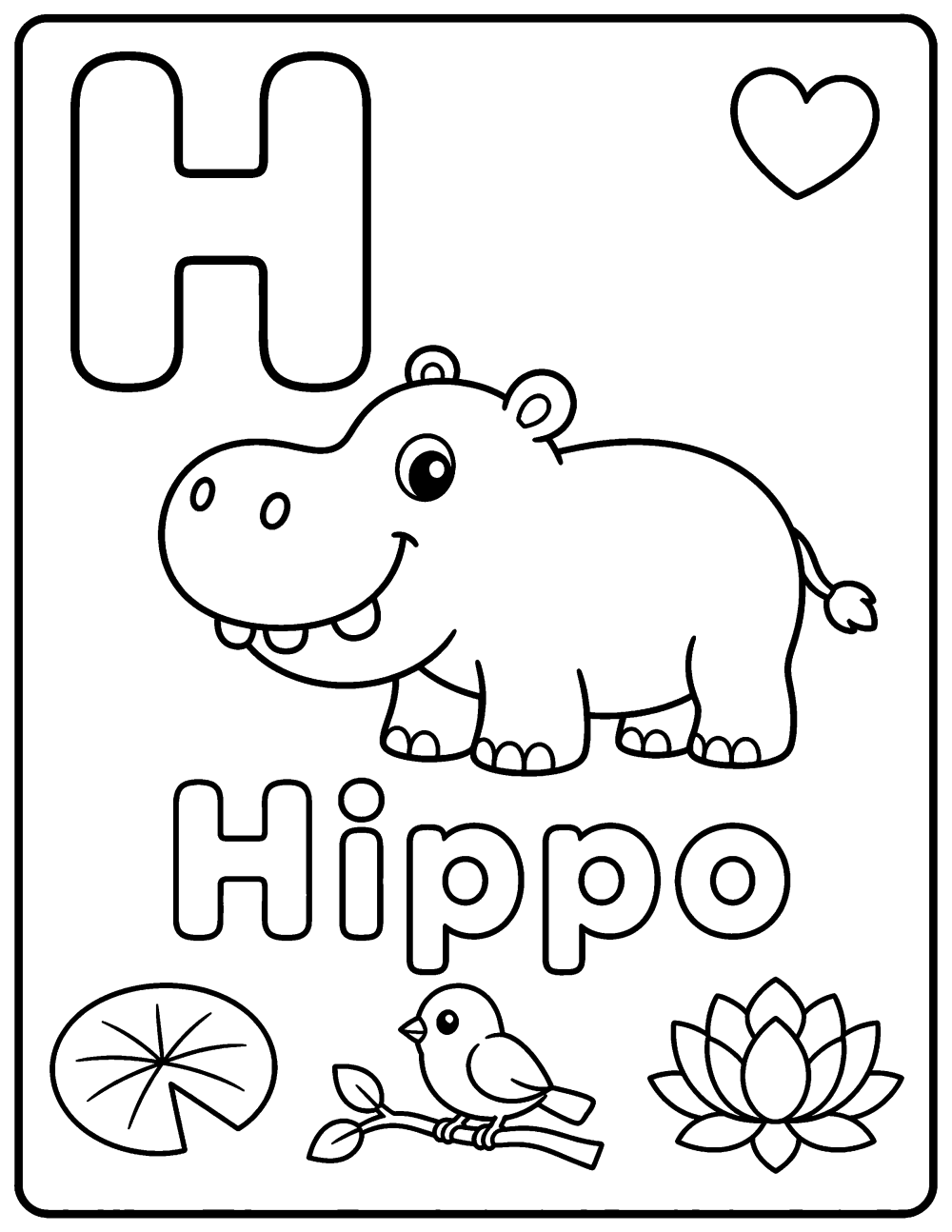 hippo coloring page coloring page line art