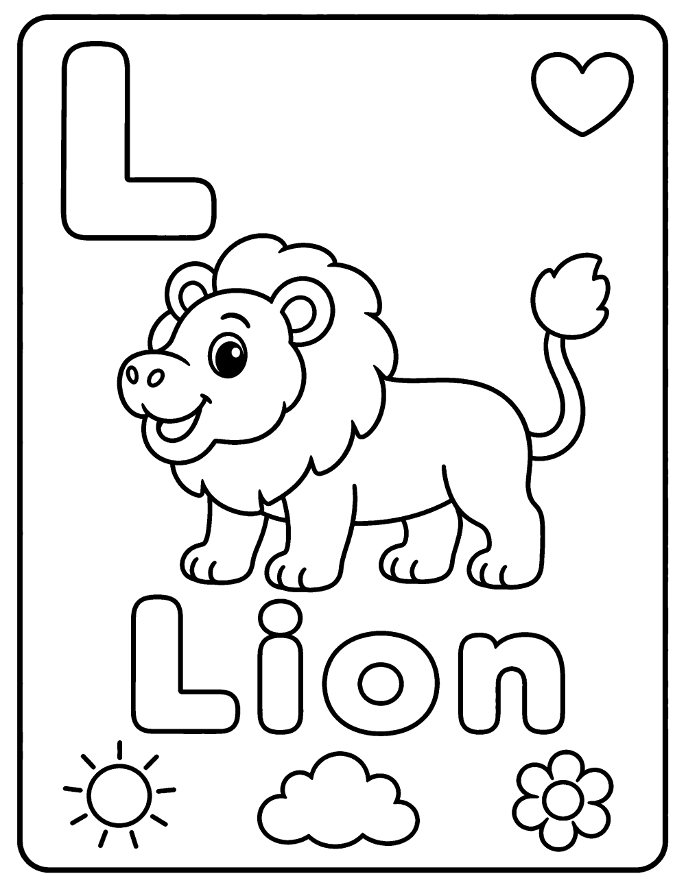Lion coloring page coloring page line art