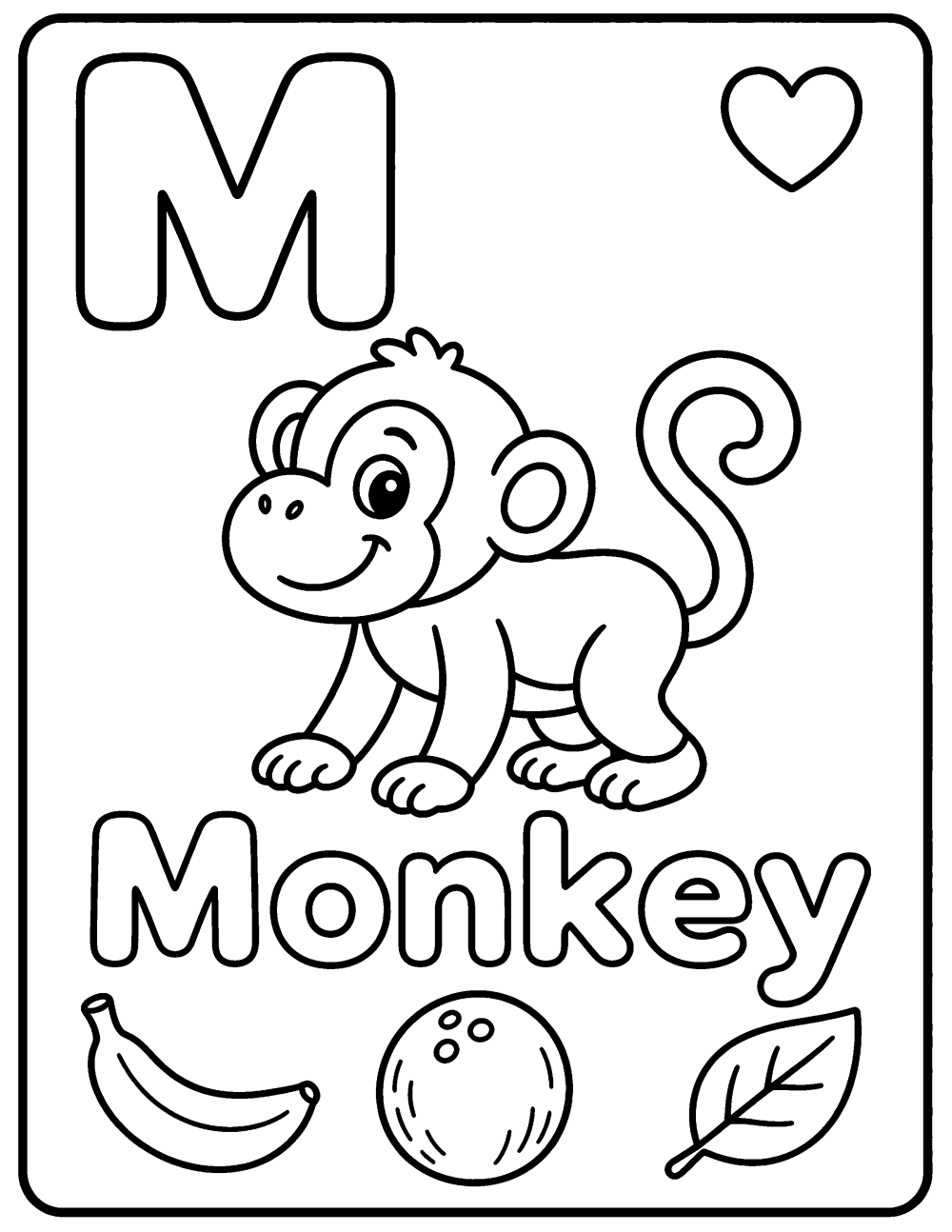 Monkey coloring page coloring page line art