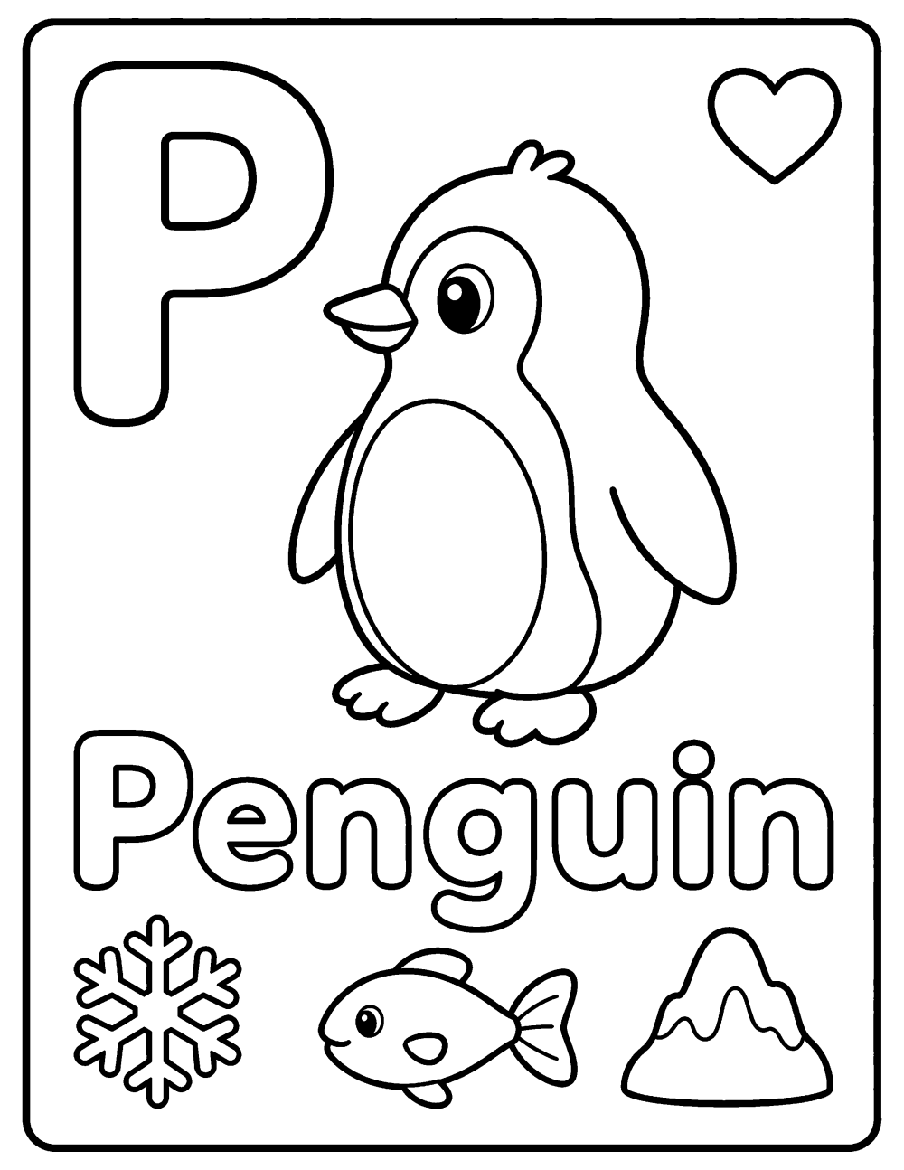 Penguin coloring page coloring page line art