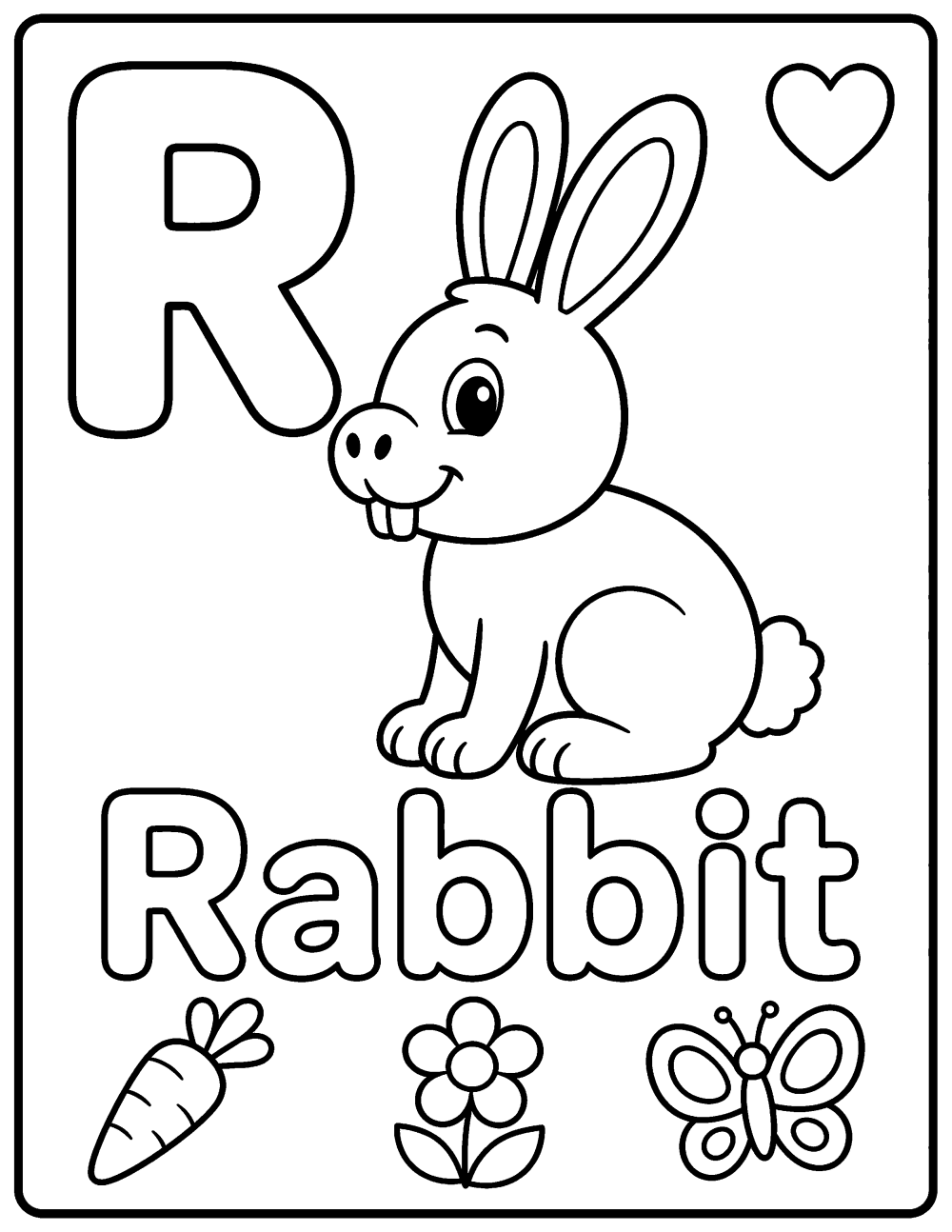 Rabbit coloring page coloring page line art