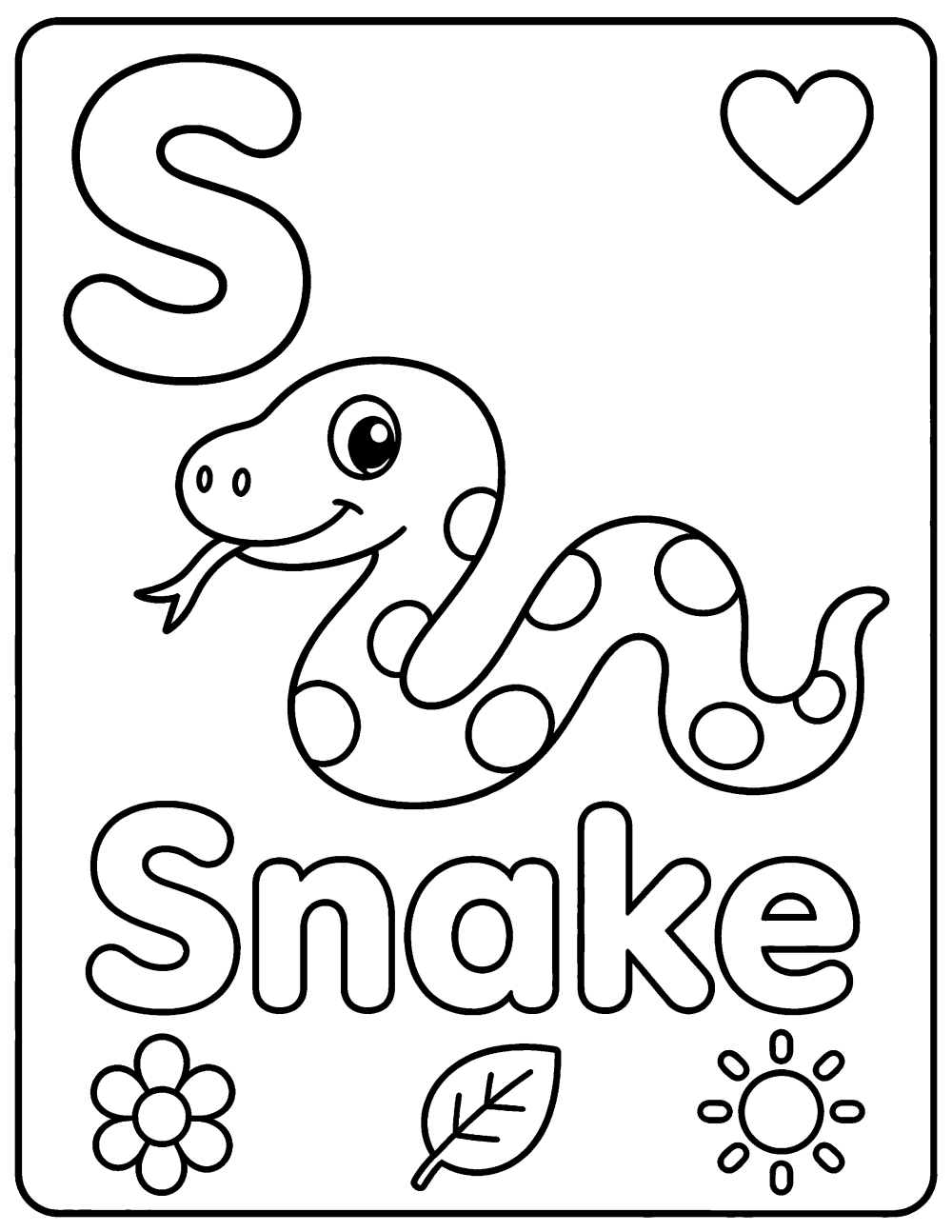 Snake coloring page coloring page line art