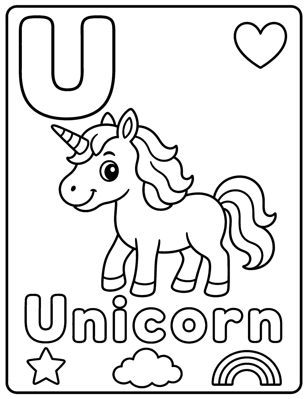 Unicorn coloring page coloring page line art