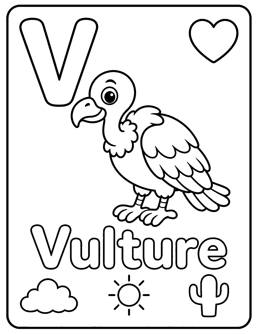 Vulture coloring page coloring page line art