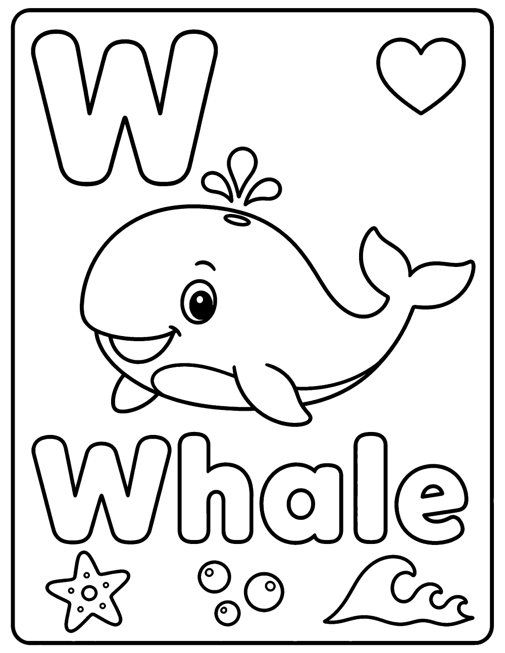 Whale coloring page coloring page line art