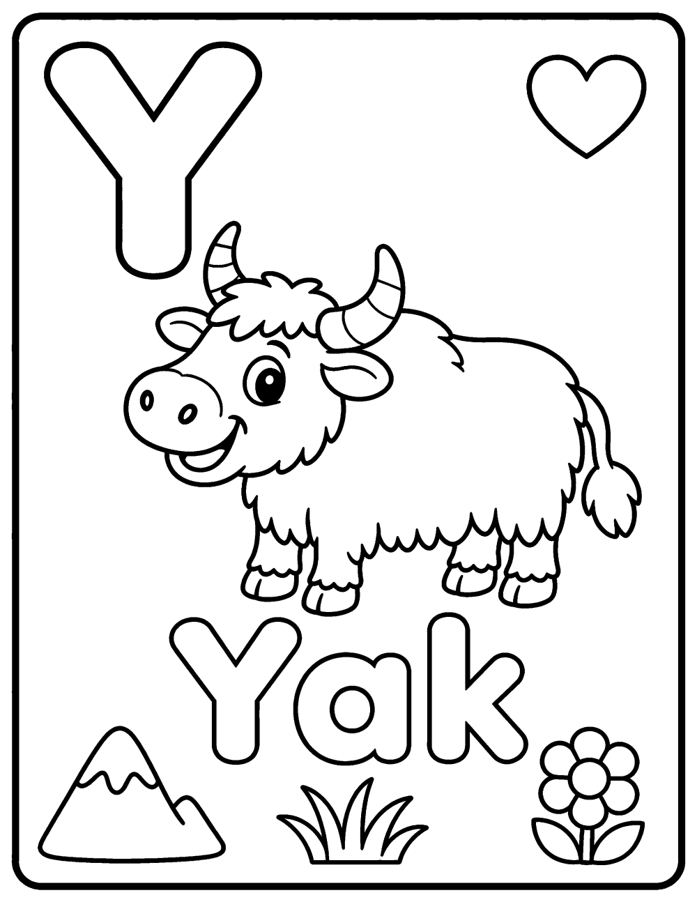 Yak coloring page coloring page line art