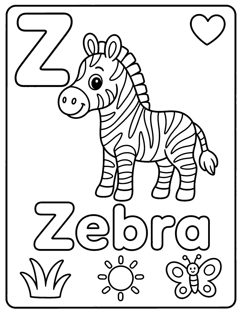 Zebra coloring page coloring page line art