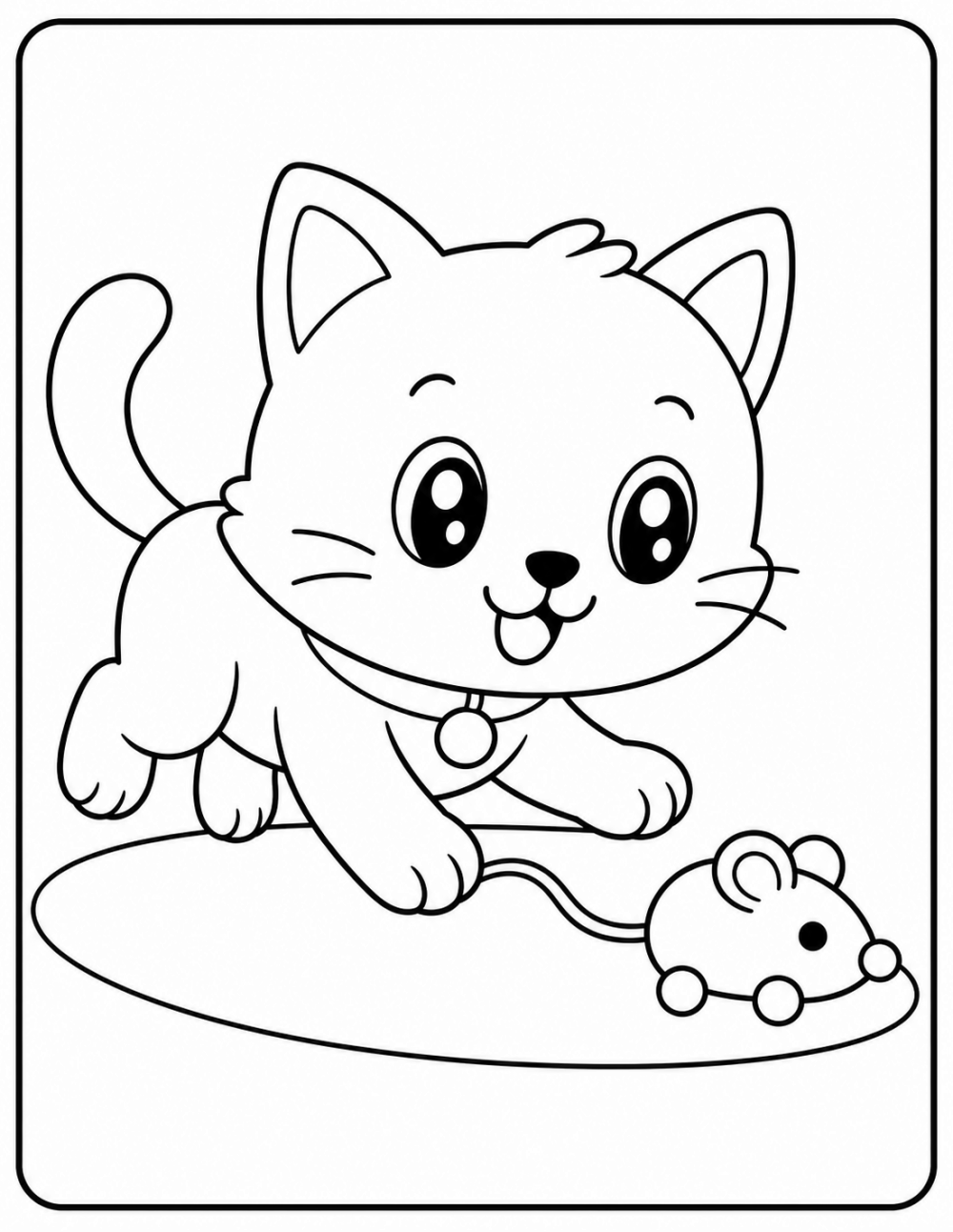 Mouse Chase Coloring page coloring page line art