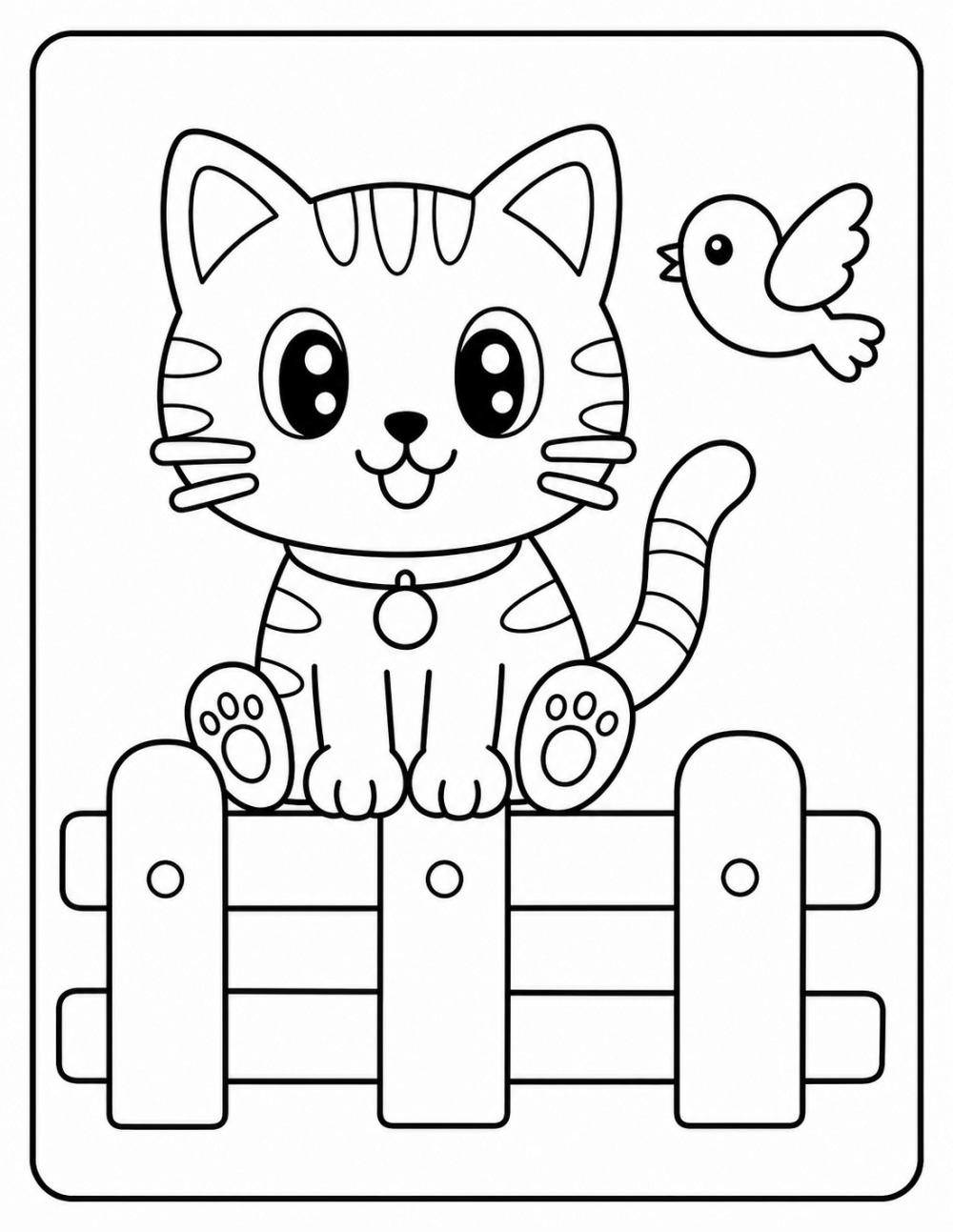 Fence Sitter coloring page line art