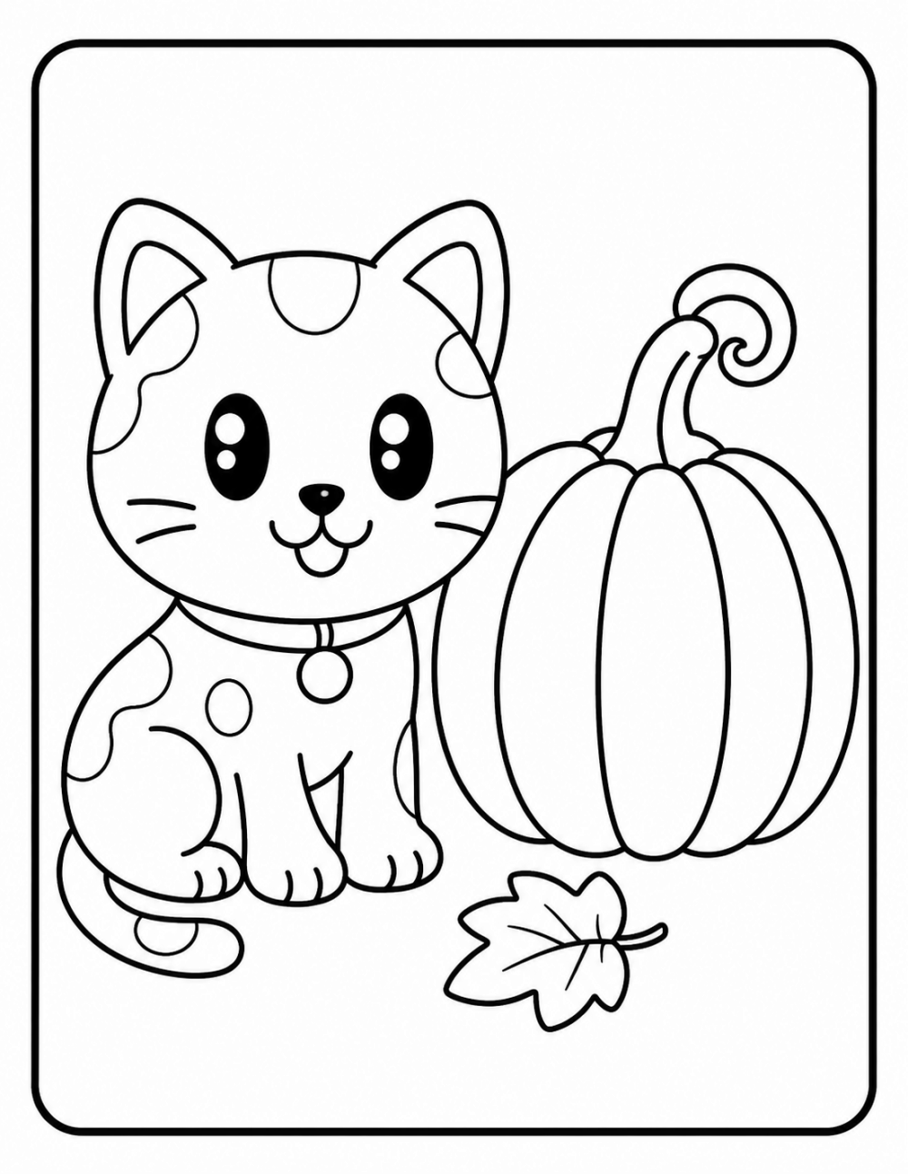 Pumpkin Pals coloring page line art