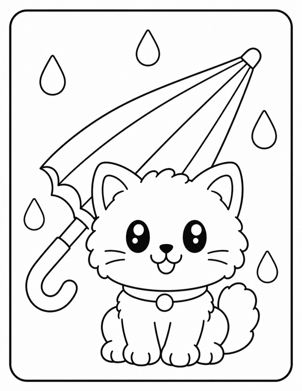 Rainy Day coloring page line art
