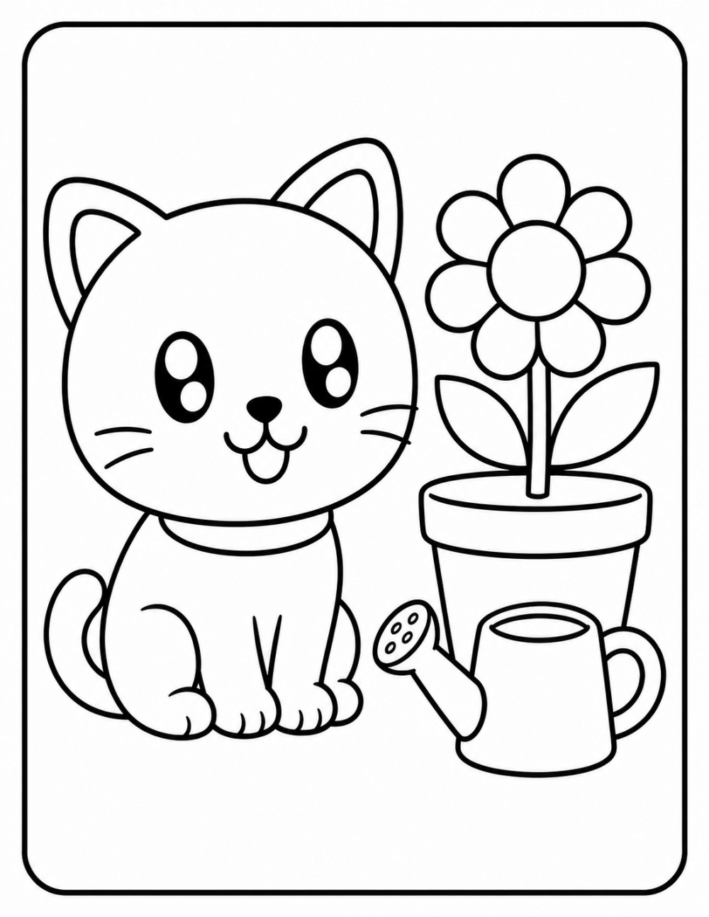 Flower Power coloring page line art