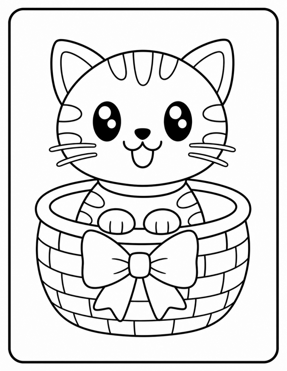 Cozy Basket coloring page line art
