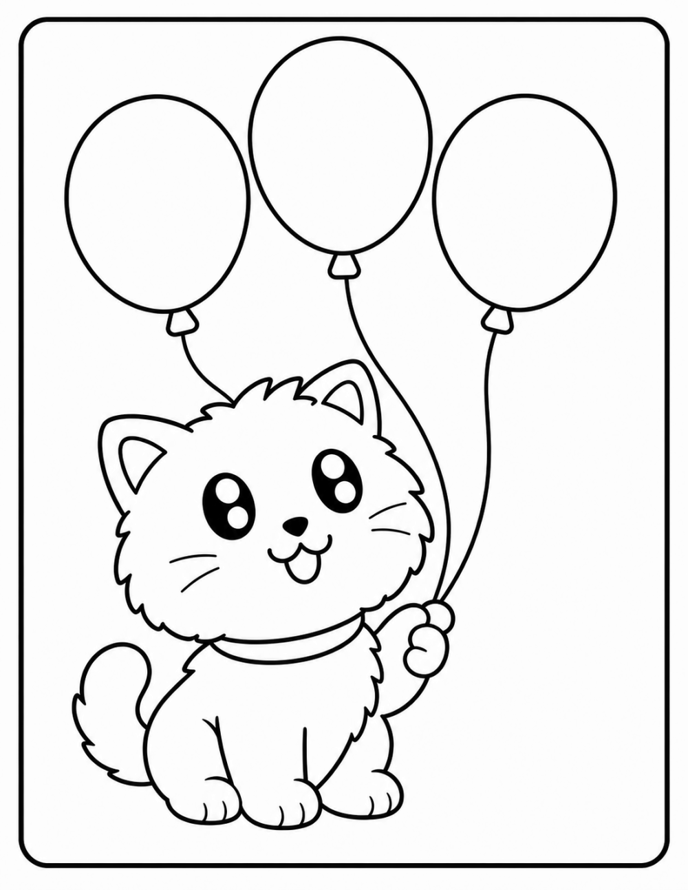 Balloon Time coloring page line art