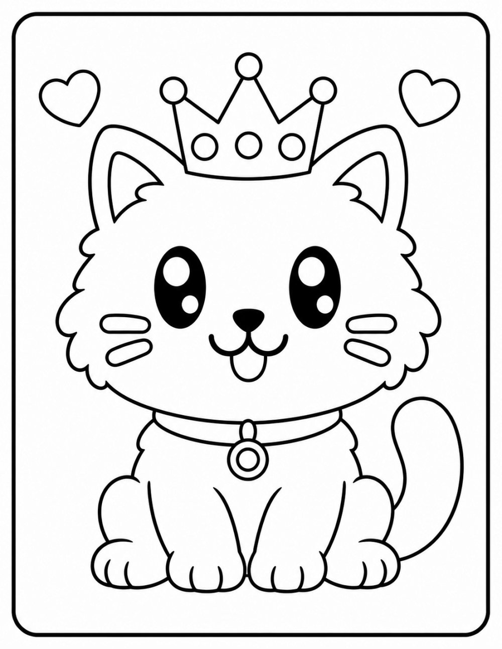 King Cat coloring page line art
