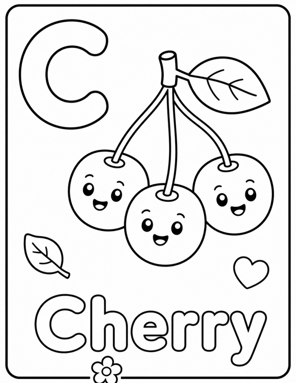 C is for Carrot coloring page line art